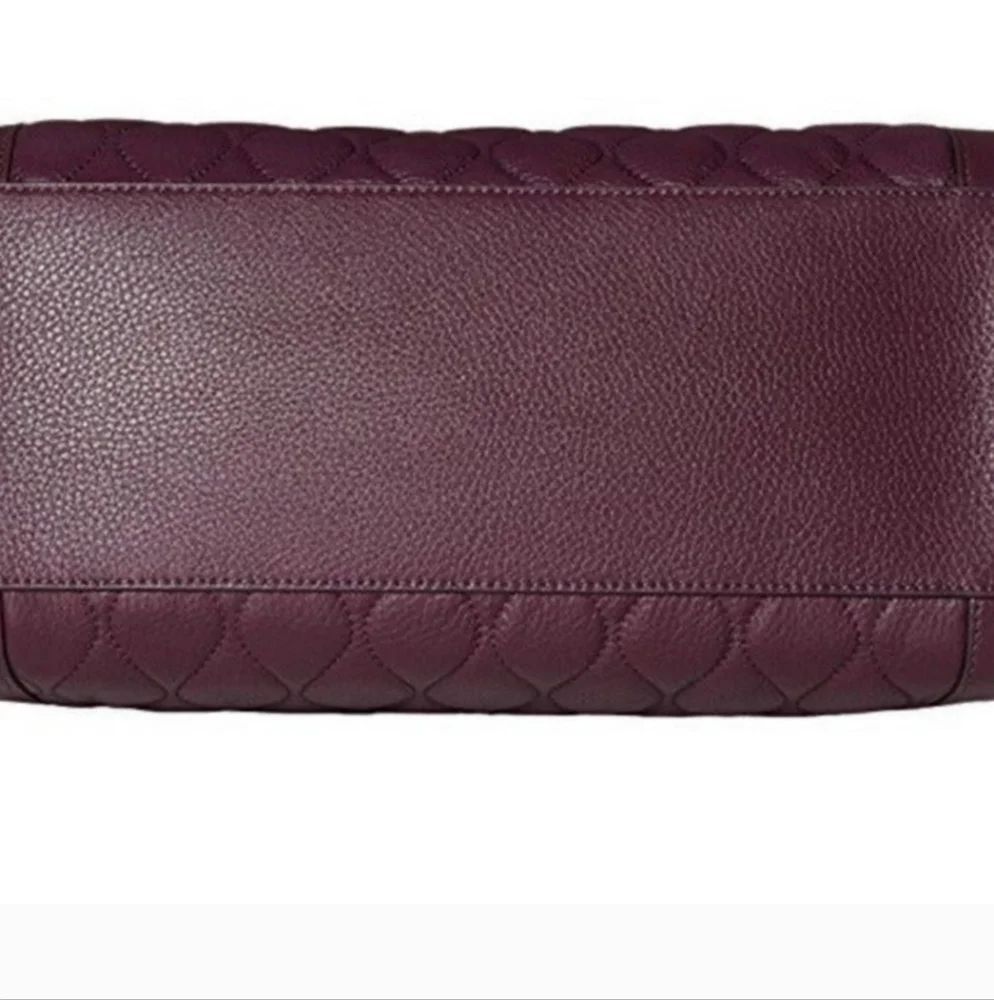 Vera Bradley Quilted Leather Stella Satchel Crossbody Aubergine - Eggplant EUC
